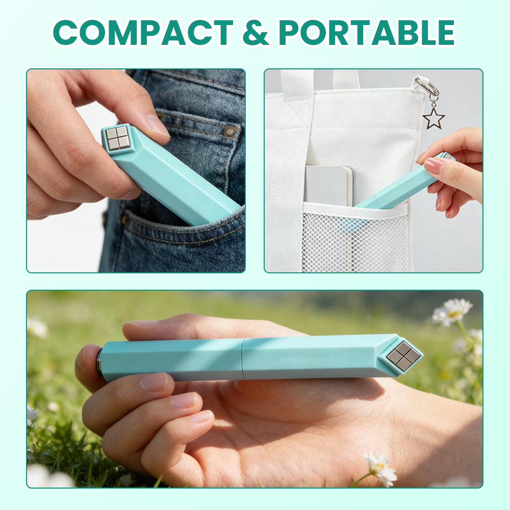 RARJSM pen-style cat eye magnet mint green compact portable fits in jeans pocket bag pocket lightweight slim design for on-the-go nail art
