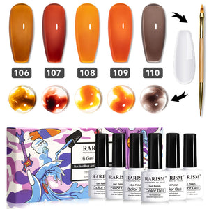 Blooming Gel Marble Effect Nails Natural Stone Look