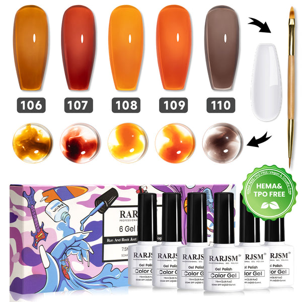 Bloom in Fall-6 Colors Blooming Gel Nail Polish Set