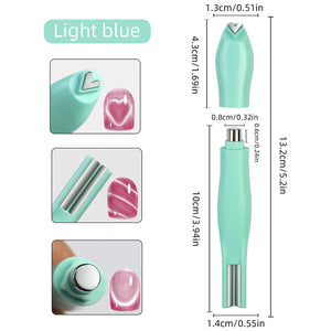 3-in-1 heart cat eye magnet size 13.2cm 5.2in light blue compact portable professional nail art tool specifications
