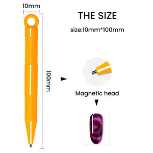 Cat eye magnet pen size 10mm x 100mm compact portable dual magnetic tips professional nail art tool specifications
