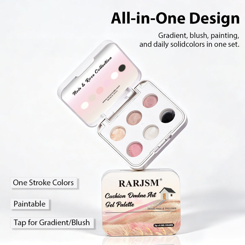 RARJSM Cushion Ombre Art Gel Palette 21 free harmful chemicals formula
