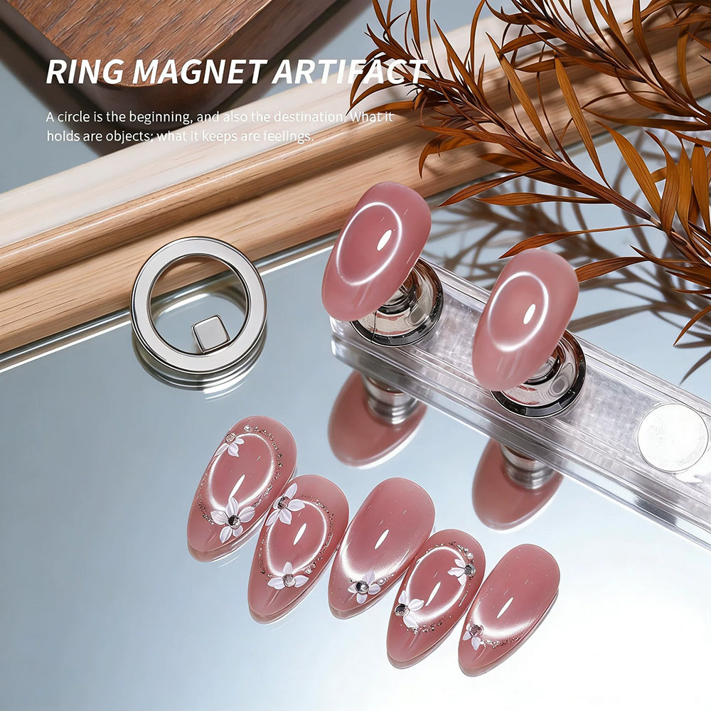 RARJSM Ring Cat Eye Magnet Silver Hollow Cat Eye Circular Magnetic