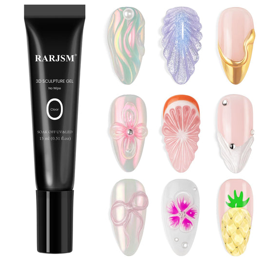 Gel de sculpture 3D sans essuyage pour les designs d'art d'ongles