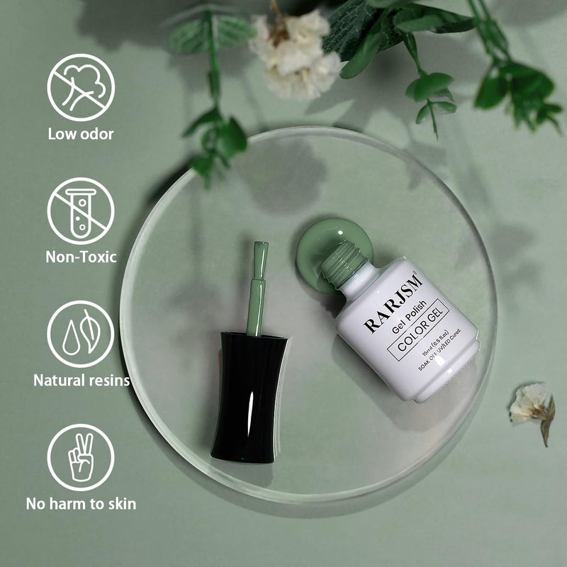 RARJSM gel polish safety features - low odor non-toxic natural resins no harm to skin TPO HEMA free certified
