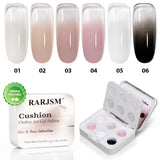 Noir & Rose Cushion Ombre Art Gel Palette - 6 Daily Basic Colors, TPO & HEMA Free