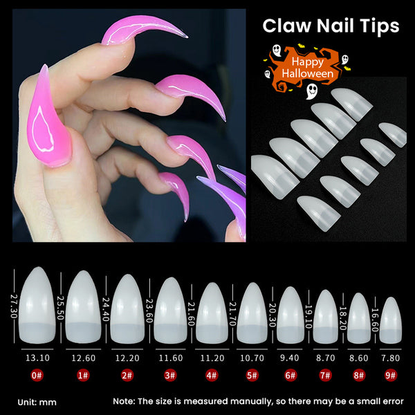 100 pointes d'ongles en forme de griffes