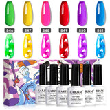 Love pop brights valentine neon jelly gel polish 6 bottles 846-851 with HEMA TPO free certification for romantic Valentine's Day nail art
