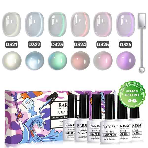 Prismatic Aura – Fine Magnetic Cat Eye Gel Collection 6 Colors Set 7.5 ml