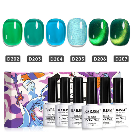 Flash Sale Enchanted Greenery Gel Polish Set 6 Colors - 50% OFF Limited Time Sale