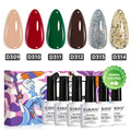 Yuletide Glamour Gel-Lack Set - 6 Weihnachtsferien Glitzerfarben 7,5 ml
