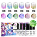 Forest Dream Glitzer Gel Nagellack Set - 6 Jelly Schimmer Holografische Farben 7,5ml