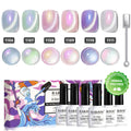 Ethereal Glow Diamant Perle Katzenauge Gel Nagellack - TPO HEMA Frei 6 Farben Set 7,5ml