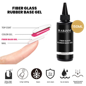 Fiber Glass Rubber Base Gel 150ml ultra-high brightness long-lasting resin anti-stain no oil stains good scratch resistance
