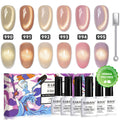 Gold Schimmer Jelly Gel Nagellack Set - 6 Translucente Farben Herbst 7,5ml TPO HEMA Frei