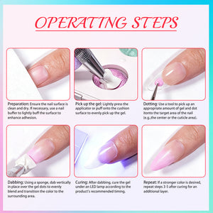 RARJSM Pastel Reverie Cushion Ombre Art Gel Palette operating steps how to use