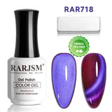 Aurora Purple Magic Velvet Katzenaugen-Nagelgellack, 15 ml, Nr. 718