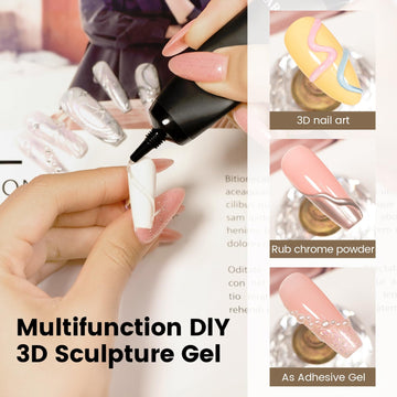 Gel de sculpture 3D sans essuyage pour les designs d'art d'ongles
