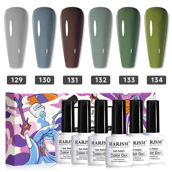 Set di smalti gel per unghie serie Dusk Forest, 6 colori, 7,5 ml