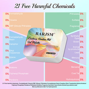 RARJSM Pastel Reverie Cushion Ombre Art Gel Palette packaging box HEMA TPO Free 2g x 6