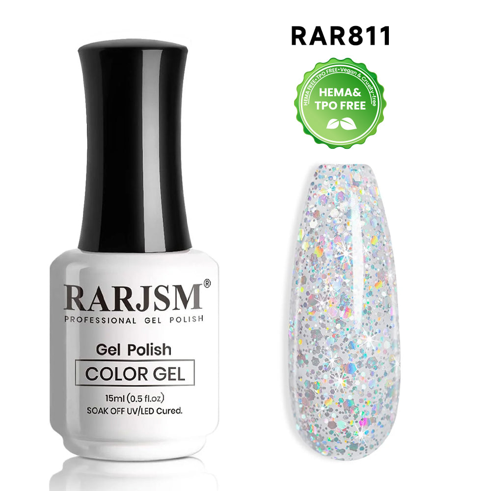 Crystal Snowfall Glitter Gel Nail Polish 15ml #811