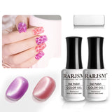 Rosy Lavender Moonlight Cat Eye Gel Nail Polish Duo 15ml 812 813 magnetic wand pearlescent shimmer romantic elegant

