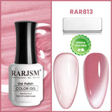 RAR813 rosy pearl moonlight cat eye gel polish 15ml HEMA TPO free soft pink pearlescent shimmer bridal romantic
