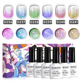 Forest Dream Glitter Gel Polish Set - 6 Jelly Shimmer Holographic Colors 7.5ml