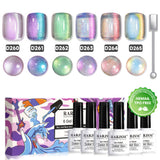 RARJSM Cosmic Glow holographic glitter gel polish 6 bottles 7.5ml D260-D265 HEMA TPO free vegan color shifting aurora shimmer
