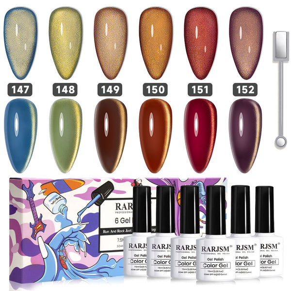 Set di smalti gel per unghie traslucidi iridescenti in 6 colori da 7,5 ml