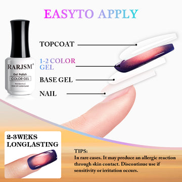 Gilded Afterglow Cat Eye Gel Polish Set - 6 Autumn-Winter Shades with Sunset Glow 7.5ml - TPO & HEMA Free