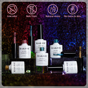 RARJSM gel polish low odor non-toxic natural resins no harm to skin HEMA TPO free safe ingredients
