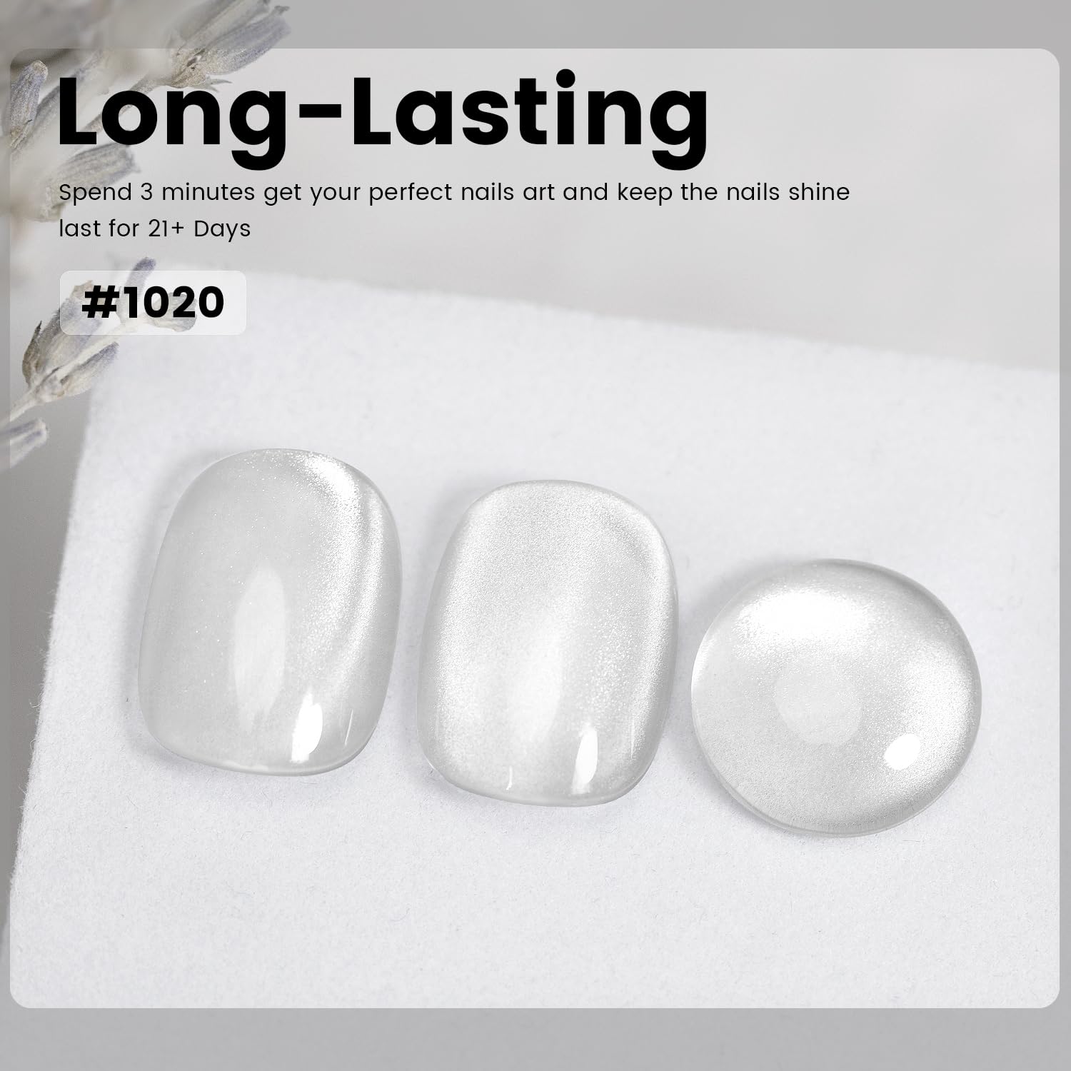 Long-lasting 21 days silver white cat eye gel polish 1020 perfect nails art keep shine pearlescent shimmer
