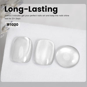 Long-lasting 21 days silver white cat eye gel polish 1020 perfect nails art keep shine pearlescent shimmer
