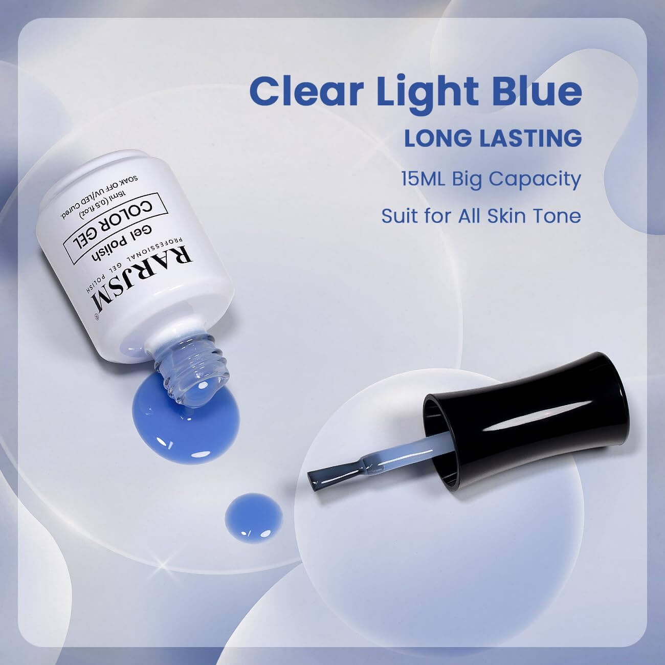 Clear Light Blue rarjsm Basic nail colors French Color Gel Nail Polish