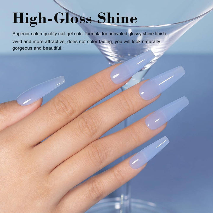 Clear Light Blue rarjsm Basic nail colors French Color Gel Nail Polish
