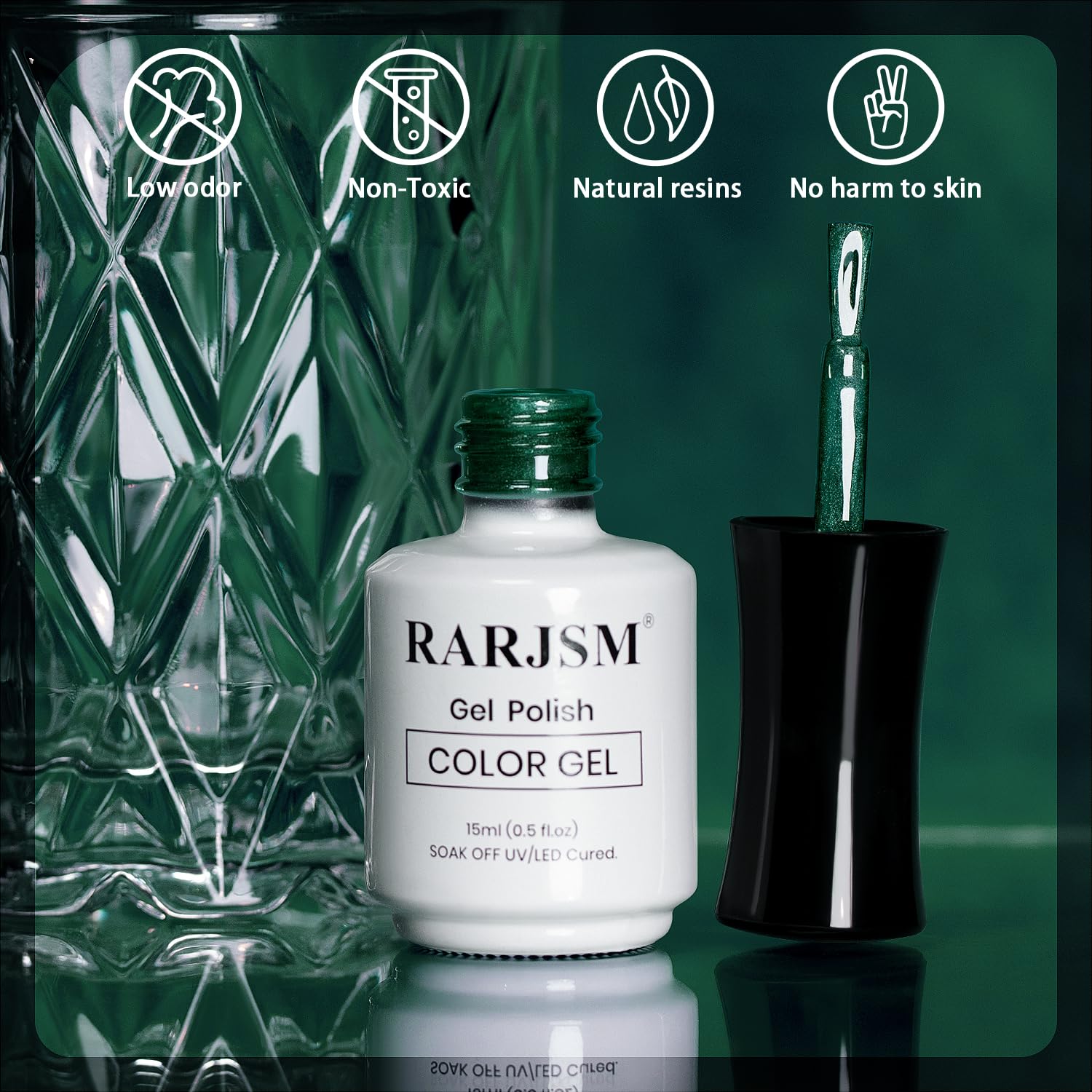 RARJSM gel polish low odor non-toxic natural resins no harm to skin HEMA TPO free safe ingredients

