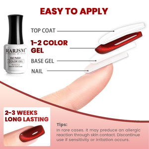 Easy to apply cat eye gel polish top coat 1-2 color gel base gel nail 2-3 weeks long-lasting tutorial
