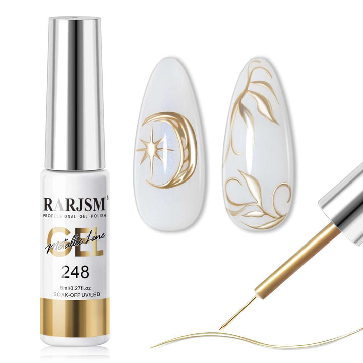 Rarjsm Gold Chrome Nail Gel Liner - Metallic Mirror polish $9.99