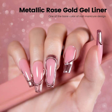 Rose Gold Mirror Chrome Metal Painting Gel 8ml
