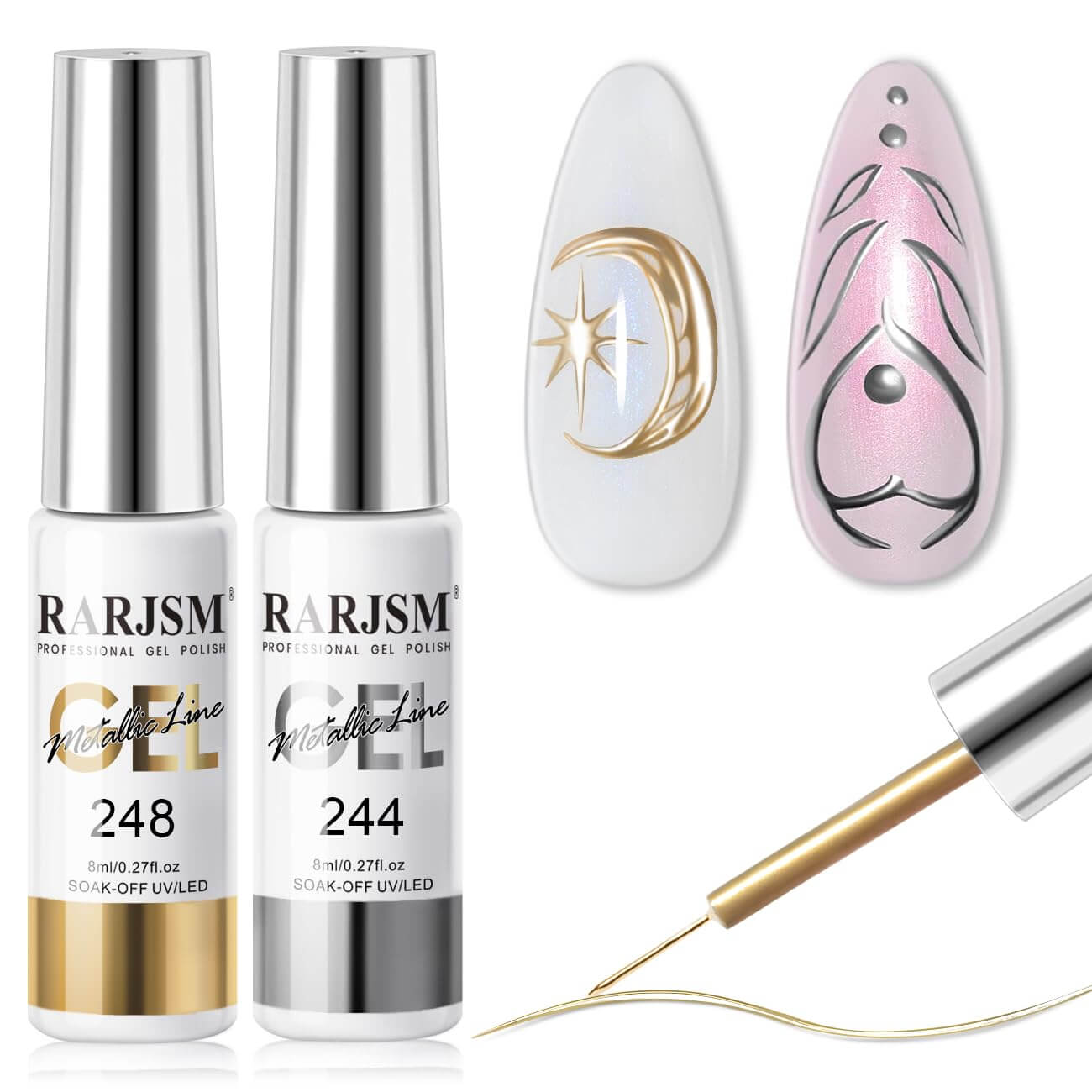 Bronze Gold Silver Chrome Metallic Gel Liner Duo 8ml