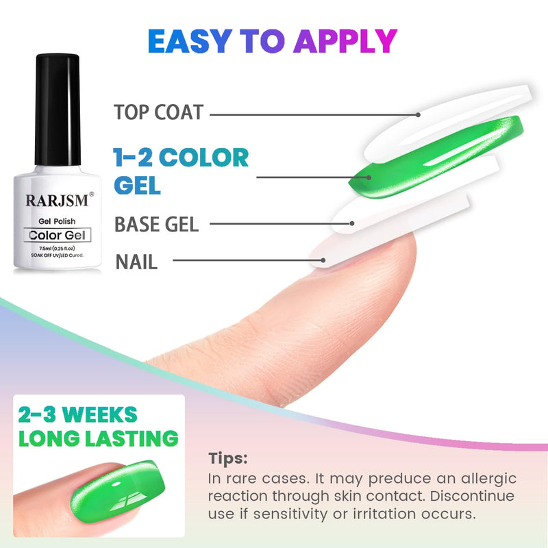 Easy to apply cat eye gel polish top coat 1-2 color gel base gel nail 2-3 weeks long-lasting tutorial
