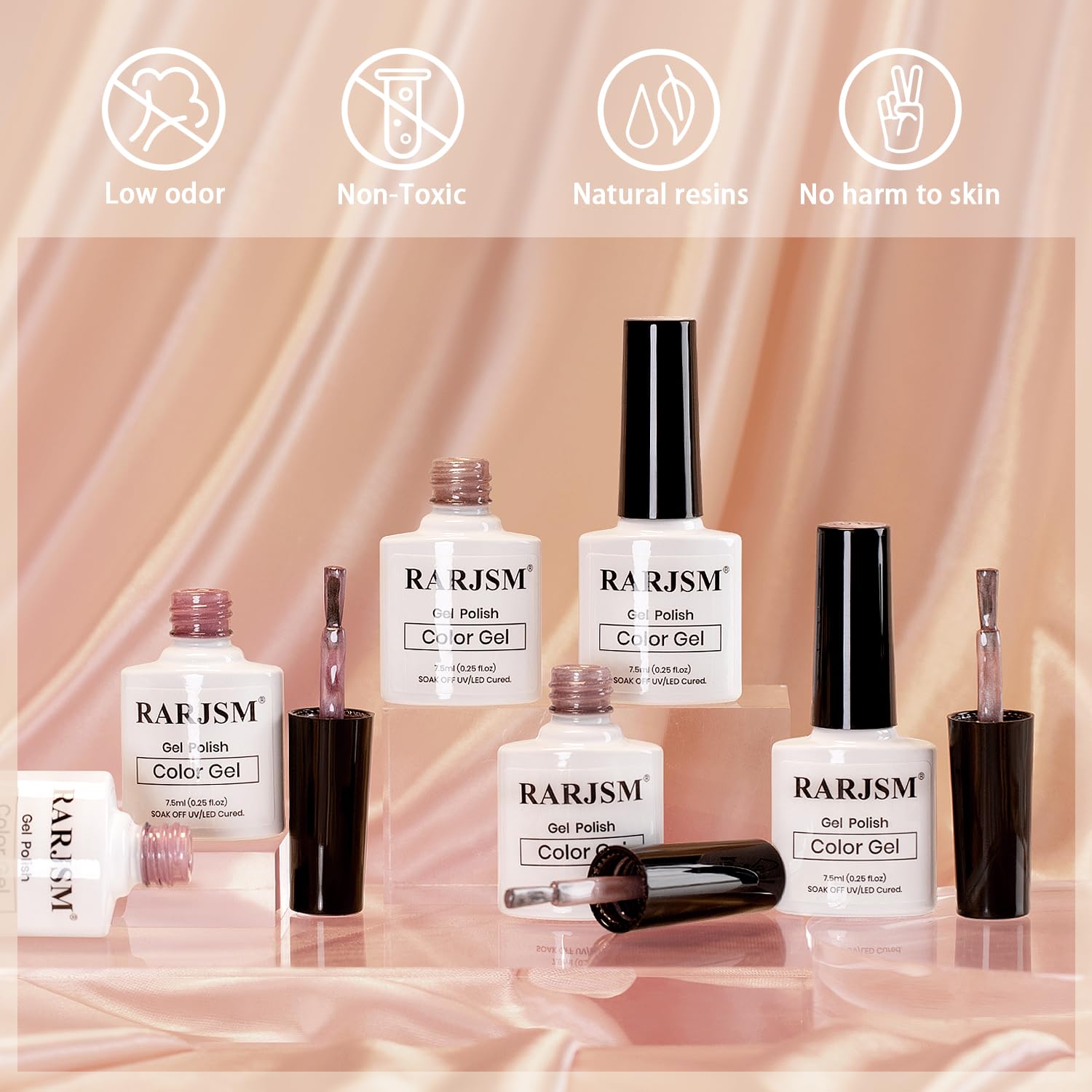 Low odor non-toxic natural resins TPO HEMA free vegan cruelty-free safe hypoallergenic 6 colors set
