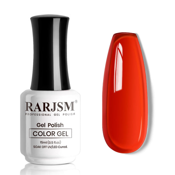 Amber  Red Crytal Glass Translucent Gel Nail Polish
