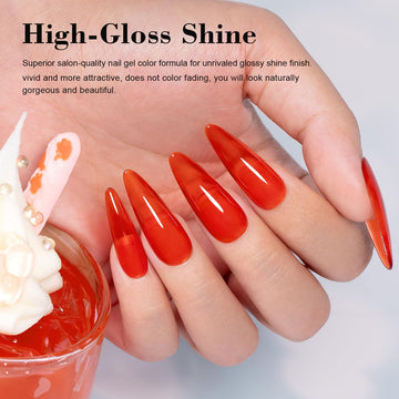 Vente Flash Vernis Gel Translucide en Verre Cristal Rouge Ambre 15ml - Offre Limitée 60% de Réduction