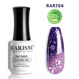 Purple glitter color changing gel nail polish 15ml #704