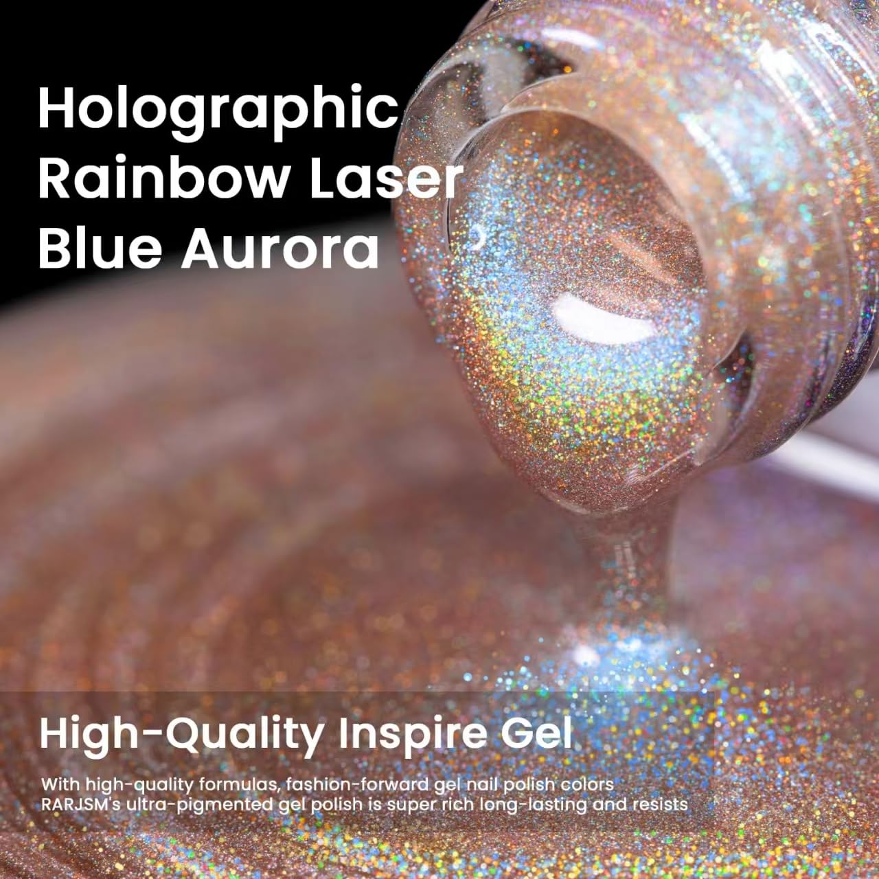Holographic rainbow laser blue aurora high-quality inspire gel ultra-pigmented fashion-forward long-lasting resists

