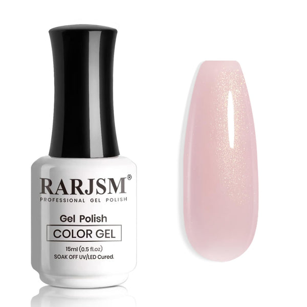 Sparkle Pink Gold Shimmer Gel Nail Polish 15ml