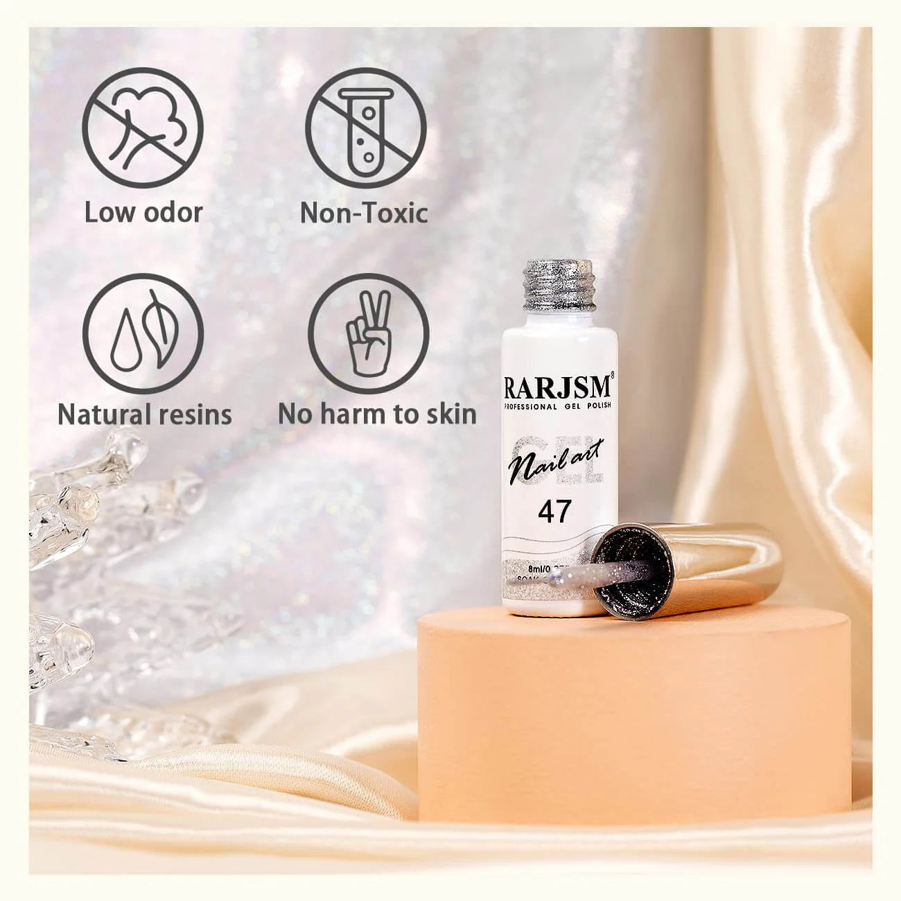 RARJSM gel polish low odor non-toxic natural resins no harm to skin safe ingredients nail art liner
