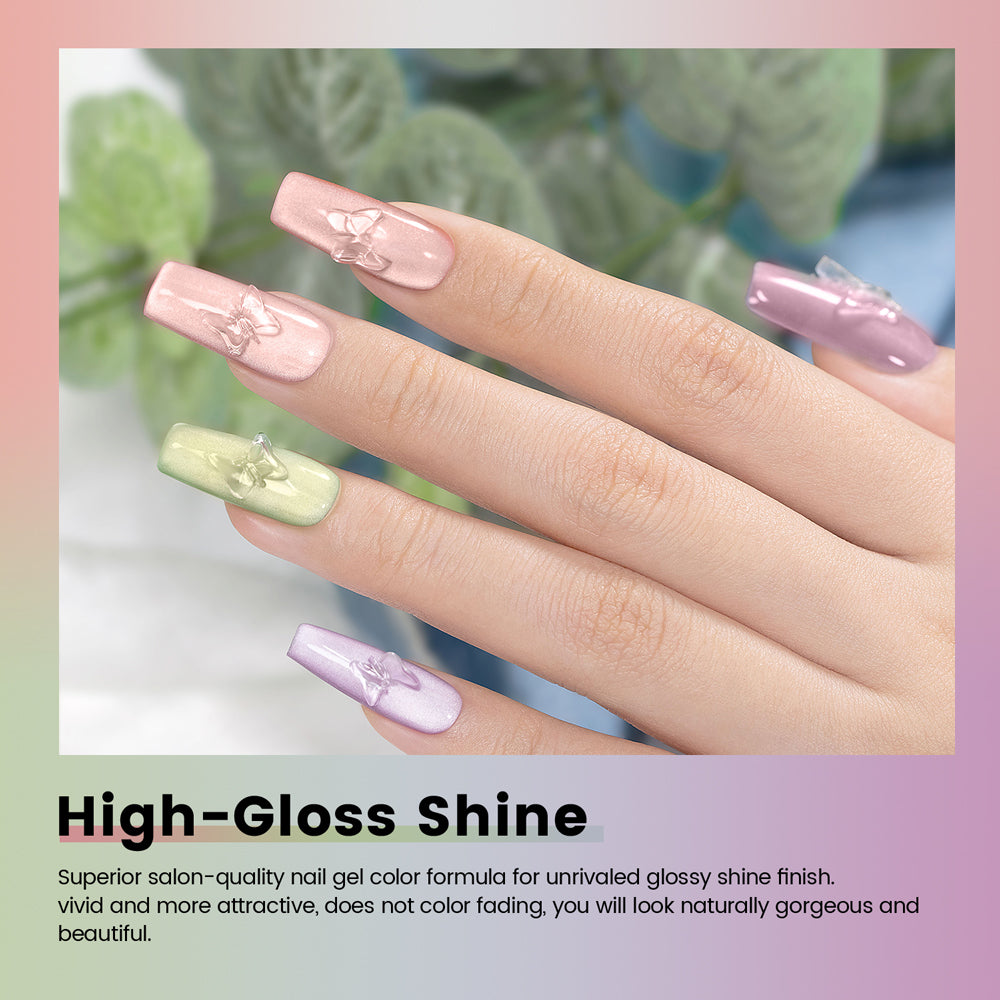 Juego de esmaltes de uñas en gel Gleaming Neutrals Amber Moonlight Cat Eye, 7,5 ml
